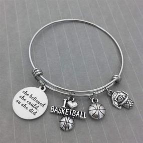 img 2 attached to 🏀 DYJELWD Sports Fan Bracelet: Perfect School Team Gift for Her - Basketball, Softball, Volleyball