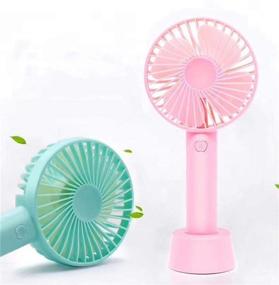 img 2 attached to 🌬️ Compact Portable Handheld Fan with Charging Base - Rechargeable USB Desk Fan for Personal Cooling, Office, Travel & Outdoors