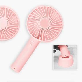 img 3 attached to 🌬️ Compact Portable Handheld Fan with Charging Base - Rechargeable USB Desk Fan for Personal Cooling, Office, Travel & Outdoors