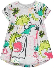 img 4 attached to Frogwill Dinosaur Sleeve Summer Casual 🐸 Girls' Clothing: Perfect for Fun and Style!