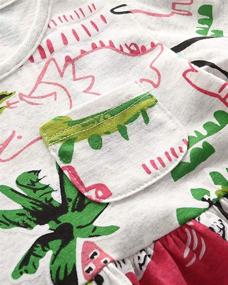 img 2 attached to Frogwill Dinosaur Sleeve Summer Casual 🐸 Girls' Clothing: Perfect for Fun and Style!