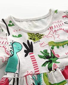 img 3 attached to Frogwill Dinosaur Sleeve Summer Casual 🐸 Girls' Clothing: Perfect for Fun and Style!