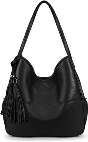 img 4 attached to YALUXE Genuine Leather Shoulder Top Handle Women's Handbags & Wallets for Shoulder Bags