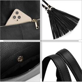 img 2 attached to YALUXE Genuine Leather Shoulder Top Handle Women's Handbags & Wallets for Shoulder Bags