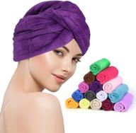 🌪 hhwlsfg ultra-fine fiber quick-drying hair towel: super absorbent, 43.3" x 21.6", micro fiber, dark purple logo