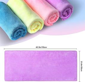 img 2 attached to 🌪 HHWLSFG Ultra-fine Fiber Quick-Drying Hair Towel: Super Absorbent, 43.3" x 21.6", Micro Fiber, Dark Purple