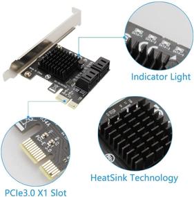 img 2 attached to 🔌 Ziyituod PCIe SATA Card, 4 Port SATA Expansion with 4 Cable Set – Marvell 9215 Non-Raid Controller, Support 4 SATA 3.0 Devices