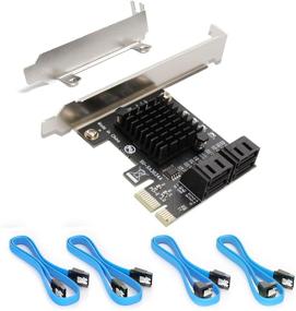 img 4 attached to 🔌 Ziyituod PCIe SATA Card, 4 Port SATA Expansion with 4 Cable Set – Marvell 9215 Non-Raid Controller, Support 4 SATA 3.0 Devices