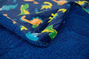 img 2 attached to 🦕 Elegant Home Kids Soft & Warm Sherpa Baby Toddler Boy Sherpa Blanket - Navy Blue Dinosaurs Multicolor Printed Borrego Stroller or Toddler Bed Blanket Plush Throw 40X50