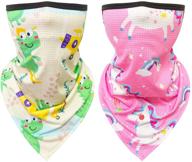 🎒 2pcs kids face mask bandanas with ear loops - neck gaiter & back to school scarf logo