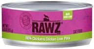 premium rawz 96% chicken and chicken liver pate canned cat food - pack of 24, 5.5 oz cans логотип