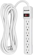 💡 dewenwils 6-outlet power strip surge protector, 15ft extension cord, low profile flat plug - ul listed logo