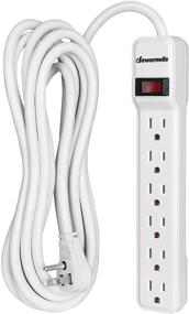 img 4 attached to 💡 DEWENWILS 6-Outlet Power Strip Surge Protector, 15FT Extension Cord, Low Profile Flat Plug - UL Listed