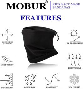 img 3 attached to 👑 MOBUR Neck Gaiter Face Scarf Mask Bandana Dust Face Mask Headband - Adjustable Tie Behind Head Straps for Enhanced Comfort and Protection