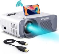 upgraded mydash portable wifi projector - full hd 1080p supported mini movie projector, ideal for tv stick, smartphone, with 2 hdmi, vga, tf, sd, av compatibility logo