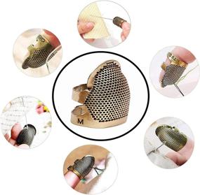 img 2 attached to 🧵 Adjustable Metal Finger Protector for Quilting and Sewing (2pcs), Pin Needles Shield, DIY Sewing Craft Accessories - Size M