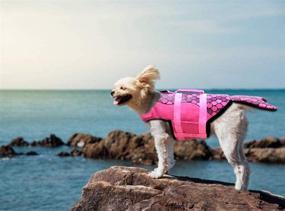 img 3 attached to Mermaid Hot Pink Dog Life Jacket - Portable Swimming Vest for Dogs, Lifesaver Vests with Rescue Handle. Suitable for Small, Medium, and Large Breeds. Pet Safety Swimsuit Preserver for Beach, Boating, and Swimming Activities.