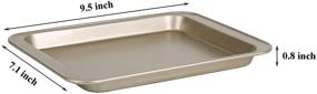 img 3 attached to 🍪 Small Baking Sheet 2 Pack - Walooza 8 Inch Carbon Steel Half Toaster Oven Pan Tray Replacement - Heavy-gauge Steel Set of 2