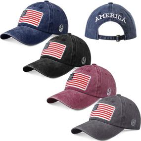 img 4 attached to Geyoga American Baseball Patriotic Distressed