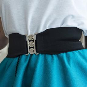 img 2 attached to 👗 Stylish Handmade 1950s Style 3” Wide Elastic Cinch Belt for Women Junior and Plus Sizes - Made in the USA