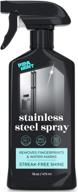 🧼 premium 16oz stainless steel cleaner and polish kit - eliminates fingerprints, streaks & watermarks - ideal for fridges, ovens, grills, and dishwashers - includes microfiber cloth logo