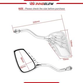 img 3 attached to Зеркала заднего вида для мотоциклов Innoglow Chrome - универсальные 8 мм/10 мм для Harley, Honda, Kawasaki, Suzuki, Yamaha, Aprilia.