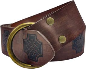 img 3 attached to Medieval Viking Embossed Leather Renaissance Men's Accessories