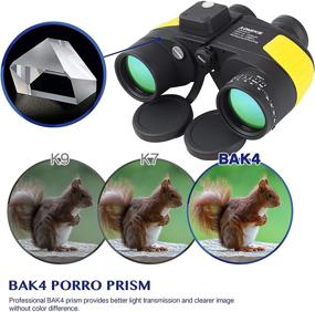 img 2 attached to 🔭 AOMEKIE 7x50 Marine Binoculars for Adults with Low Light Night Vision, Compass Rangefinder, Waterproof & Fog Proof, BAK4 Prism - Ideal for Navigation, Boating, Birdwatching, and Hunting