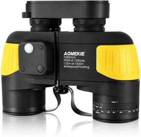 img 4 attached to 🔭 AOMEKIE 7x50 Marine Binoculars for Adults with Low Light Night Vision, Compass Rangefinder, Waterproof & Fog Proof, BAK4 Prism - Ideal for Navigation, Boating, Birdwatching, and Hunting