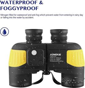 img 1 attached to 🔭 AOMEKIE 7x50 Marine Binoculars for Adults with Low Light Night Vision, Compass Rangefinder, Waterproof & Fog Proof, BAK4 Prism - Ideal for Navigation, Boating, Birdwatching, and Hunting