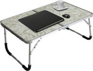 🛏️ foldable laptop table with inner storage space: bed desk, breakfast tray, portable mini picnic table, ultra lightweight (stripe) logo