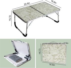 img 1 attached to 🛏️ Foldable Laptop Table with Inner Storage Space: Bed Desk, Breakfast Tray, Portable Mini Picnic Table, Ultra Lightweight (Stripe)