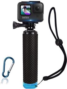 img 4 attached to 📸 Усовершенствованный голубой плавающий ручной держатель: GoPro Hero 9 8 7 6 5 4 3+ 2 1 Session чёрная серебряная камера, обработчик и набор креплений для водных видов спорта и экшн-камер