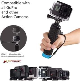 img 2 attached to 📸 Усовершенствованный голубой плавающий ручной держатель: GoPro Hero 9 8 7 6 5 4 3+ 2 1 Session чёрная серебряная камера, обработчик и набор креплений для водных видов спорта и экшн-камер