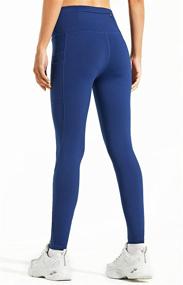 img 3 attached to Women's Water-Resistant Fleece-Lined Leggings: Insulated Thermal Pants for Running, Hiking, with Pockets