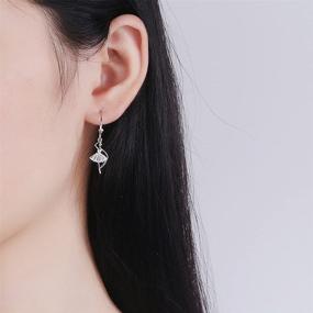 img 3 attached to 🩰 SLUYNZ 925 Sterling Silver Dancer Earrings: Stylish Hoops for Women & Teens, Ballet-Inspired Huggie Hoops, Elegant Ballerina Stud Earrings