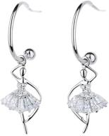 🩰 sluynz 925 sterling silver dancer earrings: stylish hoops for women & teens, ballet-inspired huggie hoops, elegant ballerina stud earrings logo