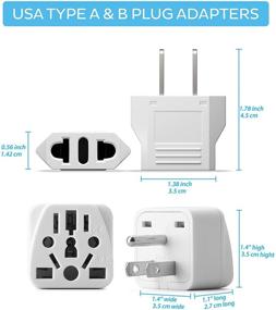 img 3 attached to 🌍 Адаптер розетки Европы в США: Многофункциональный адаптер ЕС/Великобритании/Австралии/Индии/Китая/Японии/Азии/Италии/Бразилии в США (Тип A и B) Американский адаптер для путешествий и преобразователь, для зарядки устройств из розетки (Белый)