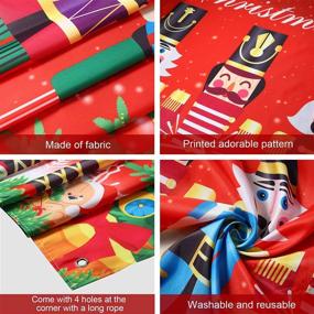 img 3 attached to 🎄 Tatuo Nutcracker Christmas Backdrop Banner Xmas Large Soldier Model Photo Booth Background for Winter New Year Eve Birthday Party - Festive Nutcracker Decorations & Supplies