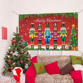 img 1 attached to 🎄 Tatuo Nutcracker Christmas Backdrop Banner Xmas Large Soldier Model Photo Booth Background for Winter New Year Eve Birthday Party - Festive Nutcracker Decorations & Supplies