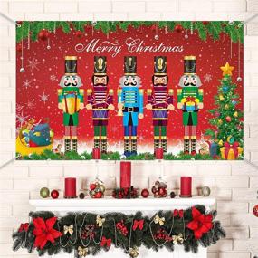 img 2 attached to 🎄 Tatuo Nutcracker Christmas Backdrop Banner Xmas Large Soldier Model Photo Booth Background for Winter New Year Eve Birthday Party - Festive Nutcracker Decorations & Supplies