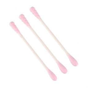 img 2 attached to 💕 Beauty7 Premium Cotton Swabs Buds: Double Ended Paper Stick with Round & Spiral Shape Tip for Clean Care Beauty – Pink, 200 Count