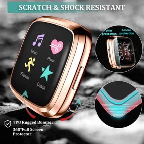 img 2 attached to 📱 Maledan Ultra Thin Screen Protector Case: Full Protective Cover for Fitbit Versa 2 - Scratch Resistant, Shock Absorbing - 3 Pack