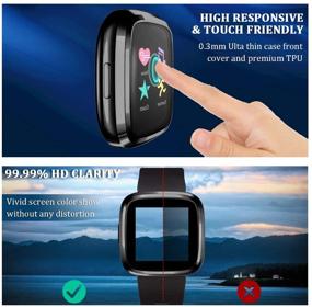 img 1 attached to 📱 Maledan Ultra Thin Screen Protector Case: Full Protective Cover for Fitbit Versa 2 - Scratch Resistant, Shock Absorbing - 3 Pack