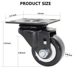 img 2 attached to 🔘 Polypropylene Polyurethane Swivel Casters - Increased Capacity