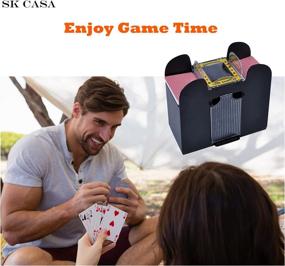 img 3 attached to 🃏 SK CASA 6 Deck Automatic Card Shuffler with Playing Cards - Battery-Operated Electric Shuffler - Ideal for Home & Tournament Play of Classic Poker & Trading Card Games