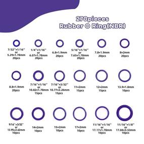 img 3 attached to 270pcs Rubber O Ring Kit - 18 Sizes Sealing Gasket Washer, Nitrile Rubber, Automotive AC O-Rings, Assortment Set for Car Repair, Plumbing, Air/Gas Connections - Boatsea (Purple)