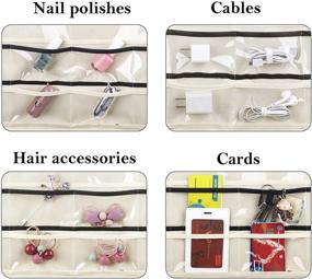 img 1 attached to 👛 MISSLO Hanging Jewelry Organizer with 80 Clear Pockets & 7 Hook Loops – Storage Solution for Jewelries, Earrings, Necklaces, Makeups, Hair Accessories – Perfect for Closet, Travel, and RV Organization