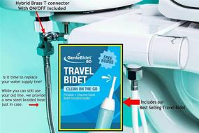 img 3 attached to 🚽 GenieBidet - Rear & Feminine Ultra Thin Toilet Attachment with Self Cleaning Dual Nozzles - No Wiring Needed - Easy 15 Minute Install. Hybrid Brass 3-way T with ON/OFF & [Travel Bidet Included] - Enhance your bathroom experience!