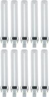 sunlite gx23 base 13w 3500k pl cfl twin tube plugin light bulbs, 10 pack - neutral white u shaped fluorescent bulbs logo